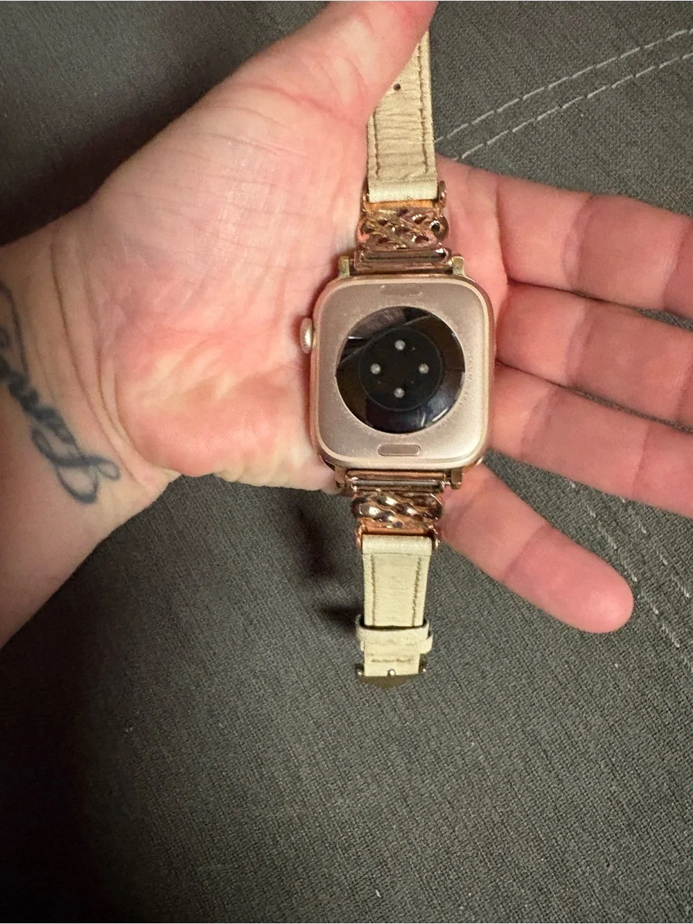 Apple Rose Gold Smartwatch with Braided Metallic Band